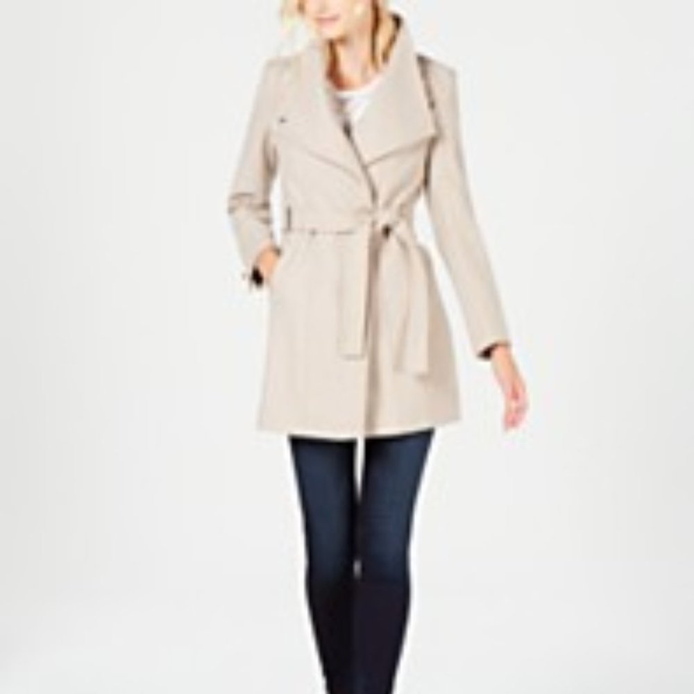 Calvin Klein Wool Blend Pea Over Coat NWOT